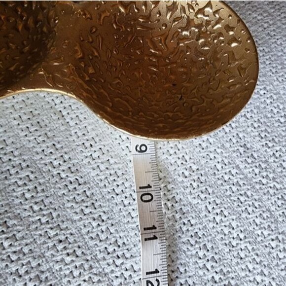 Vintage Mid Century Hand Painted 22K Weeping Gold Three Section Candy/Nut Tray - Picture 6 of 8